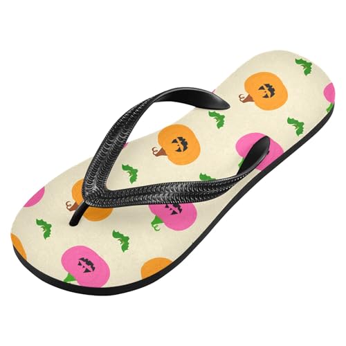 Burbuja Bats Pumpkins Flip Flops for Women Men, Soft Thong Sandals Rubber Slippers for Pool Beach Essentials2