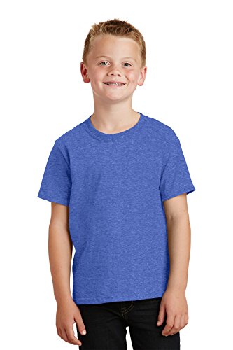 Port & Company Youth Core Cotton Tee Heather Royal Medium