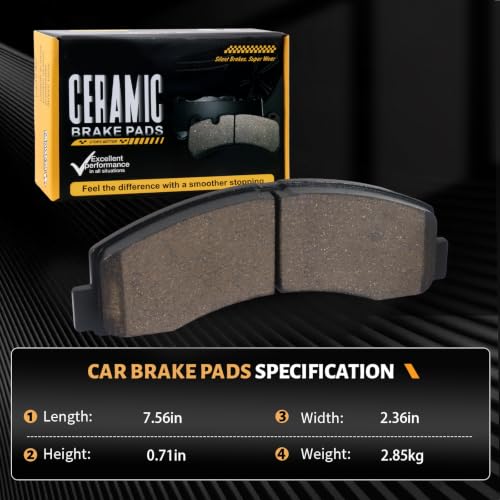 Image of D1414 Front Ceramic Brake Pads Kit Fit For Ford Expedition 2010-2021, For Ford F-150 2010-2020, For Lincoln Navigator 2011-2021