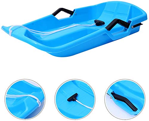 Snow Sled Two-Rider Downhill Outdoor,Snow Saucer Sled Plastic Kids Adults Snow Sled Toboggan Sand Slider with Two Handle Grass Sand Sled for Winter Beach - Thumbnail 3