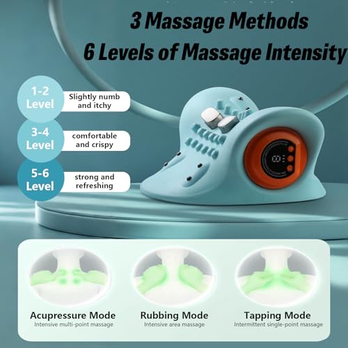 Neck Massager,Rechargeable Portable Neck Massager,3-in-1 Shiatsu Neck and Back Massager with Heat,3 Adjustable Modes with Remote Control, 26° Angle Cervical Traction Device for Back, Shoulder