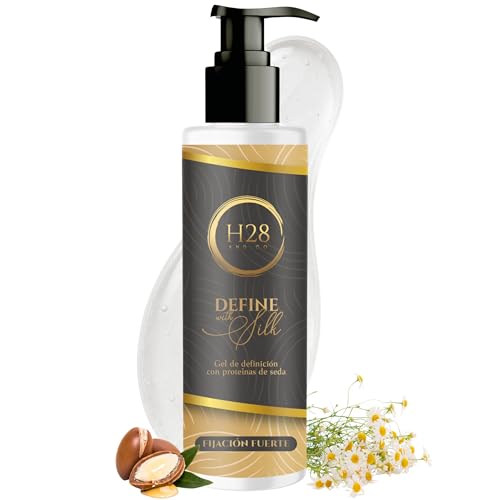 H28 - Gel Definidor de Rizos Metodo Curly | Activador de Rizos con Proteínas de Seda | Cabello Hidratado, Brillante y Rizos Definidos | Textura No Pegajosa y Fácil Aplicación | Gel Rizos Metodo Curly