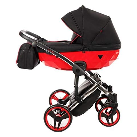 Junama Stroller Combination Stroller Premium Buggy Baby seat + Accessories Isofix Selectable Diamond S by Ferriley & Fitz Chilly Red 01 2in1 Without Baby seat Cover