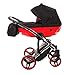 Junama passeggino combinato passeggino premium buggy seggiolino + accessori Isofix selezionabile Diamond S di Ferriley & Fitz Chilly Red 01 Seggiolino auto 4in1 +Isofix