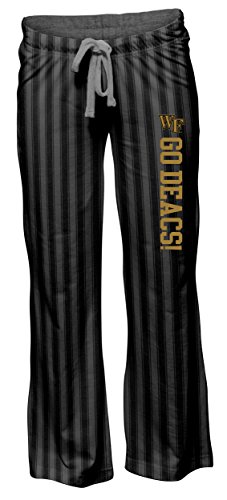 Camp David NCAA Woodstock Women's Flared Flannel Pant with Vertical Stripe, Wake Forest Demon Deacons, X-Large