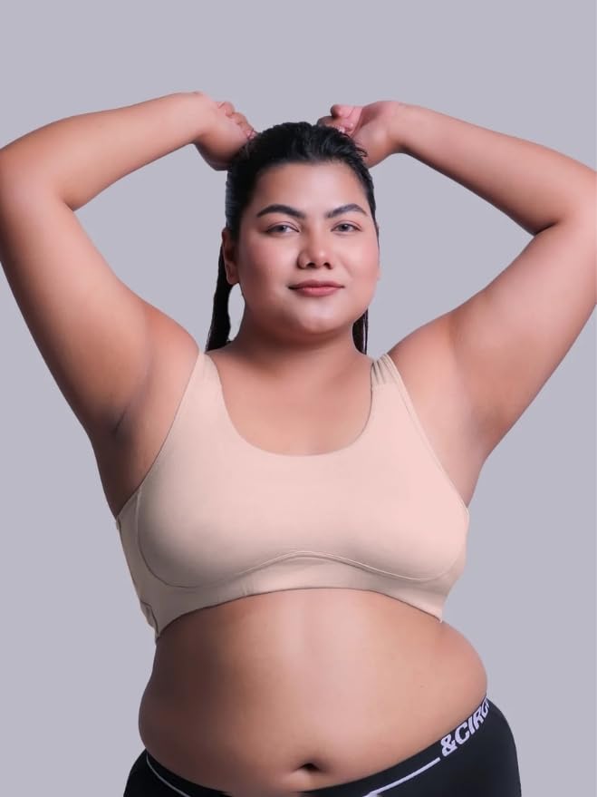 Image of &Circus Airsoft Non Padded Sports Bra for Women | Active Wear Full Coverage Bra for Women | Comfy Full Coverage Lounge Bra