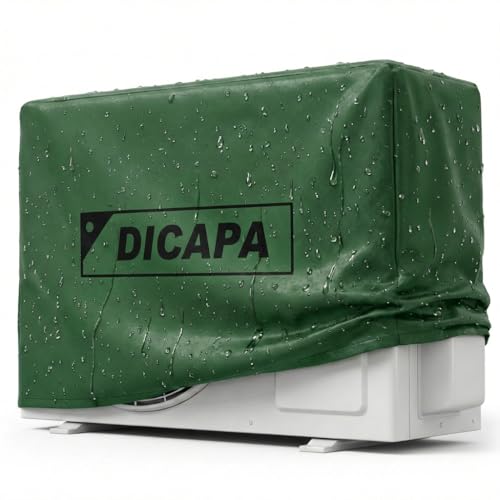 DICAPA Funda Aire Acondicionado Exterior de 90 x 55 x 30 cm. Cubre Aire Acondicionado Exterior Impermeable y Resistente (Verde)