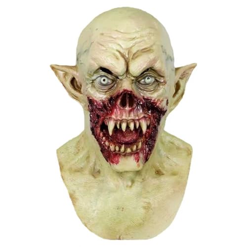 KOMEIYL Halloween Máscara de Vampiro, Terror Realista Vampiros Máscara, Vampiro de Látex Para Halloween, Mascara Zombie, Aplica a Accesorios para Fiestas Temáticas de Juegos de Rol