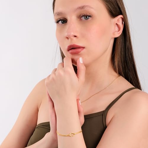 14K Gold Vermeil Love Knot Bracelet, Mother Daughter Bracelet, Friendship Knot Bracelet, Birthday Gift for Her2