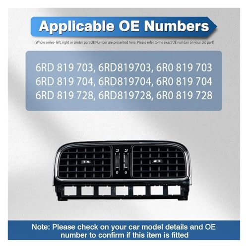 Rejilla de aire acondicionado salpicadero central para VW Polo 2011 2012 2013 2