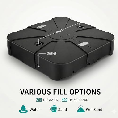 Image of 10' X 13' Patio Umbrella with Weighted Base and LED Lights Outdoor Cantilever Large Rectangle Offset Umbrellas Heavy Duty Aluminum Double Top with 360-degree Rotation for Pool Garden Deck, Turquoise