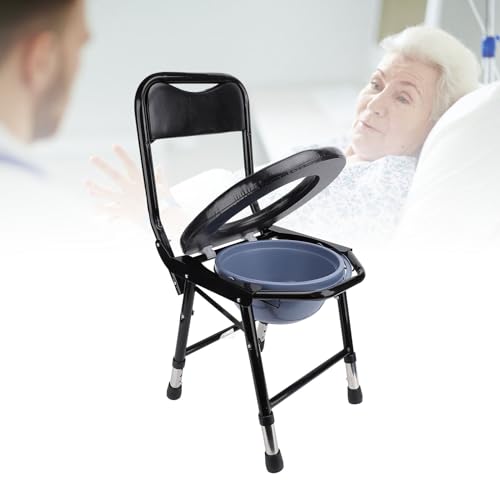 Cómoda plegable para cabecera: silla de inodoro ajustable y resistente para personas mayores 4