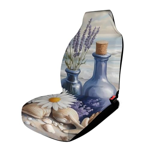 Beach Ocean Flower Starfish Car Seat Covers Universal Car Front Seats Protector Auto Interior Accessories 1PCS