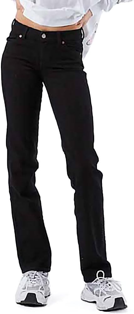 [Dr Denim] ドクターデニム DIXY STRAIGHT Low Rise Slim Straight Solid Blac