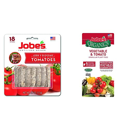 Jobe's Tomato Plant Fertilizer Bundle - Spikes and Organic Granules