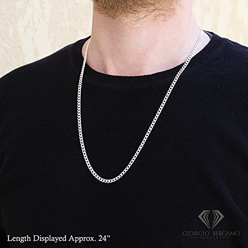 Giorgio Bergamo 925 Italian Sterling Silver 2mm - 10mm Solid Cuban Chain, ITProLux Curb Link Necklace & Bracelet3
