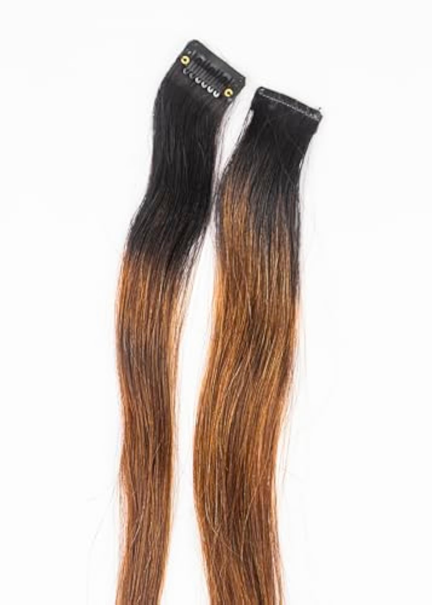 Clip in Colour Streaks, Ombre Mocha Brown Hair Extensions