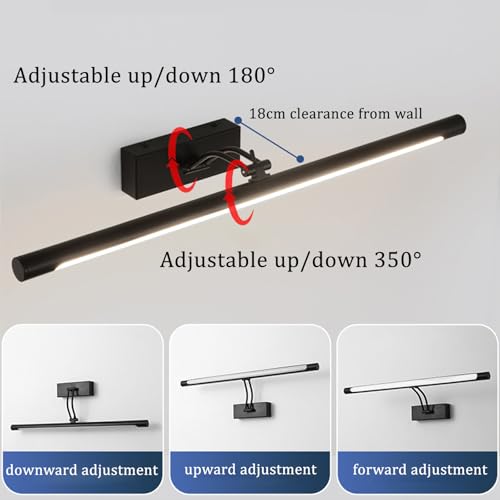Aplique espejo baño LED orientable color bronce y luz cálida de 40cm 3