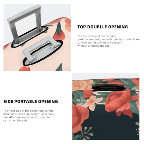 Travel Luggage Cover Mother's day bouquet Suitcase Protector Elastic Washable Stretch Suitcase Protector Anti-Scratch Travel Suitcase Cover Fit 18-32 Inch Luggage4