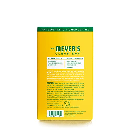 MRS. MEYER'S CLEAN DAY Dryer Sheets, Fabric Softener, Reduces Static, Infused with Essential Oils, Honeysuckle, 80 Count - Image 3