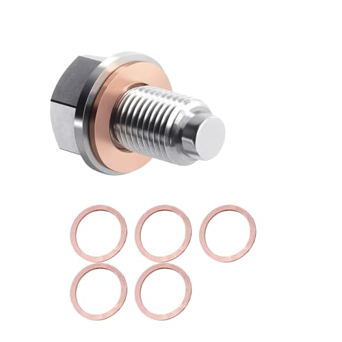 Dstarymnix Tornillo Carter Aceite, Tornillo De Drenaje Aceite Coche M14 X 1,5 con Junta De Cobre, Arandela Carter Aceite, Tornillo De Vaciado, Compatible con Coches, Motos Y Embarcaciones