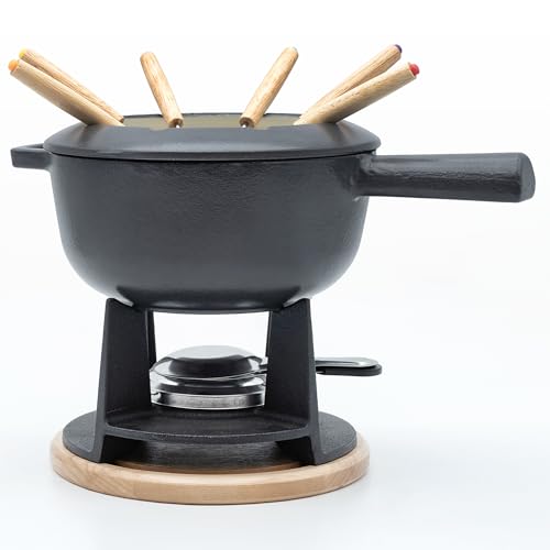 osoltus Fondue | Käsefondue | Fleischfondue Set Gusseisen dunkelgrau 6 Personen Emaille | 13 TLG. inklusive Holzbrett osoltus Fondue | Käsefondue | Fleischfondue Set Gusseisen dunkelgrau 6 Personen Emaille | 13 TLG. inklusive Holzbrett