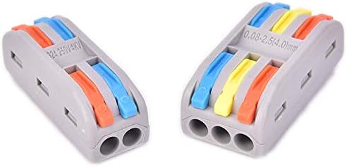 Wire Connector, 20 Pack Nut Connector Compact Connector Terminal Block Wire Push Cable Connector 3 Way 6 Port (20PCS, 222-413B) [Energy Class A+]
