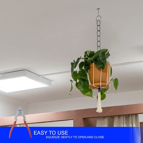 Ciata Chain Pliers, Fixture Spring Loaded Chain Plier With Red Vinyl Grip In Silver Finish #TOP2