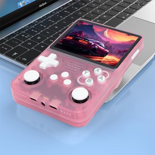 Image of R36S Retro Handheld Game Console With 64G 3.5 Inch IPS Screen Built-In 20000+ Classic Games Open Source Linux System Portable Pocket Video Player With 3200Mah Battery (Transparent Pink)