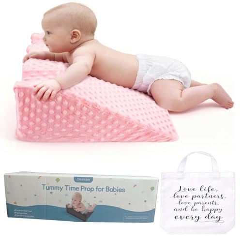 Nursing Reflux Prop for Infant Baby Colic & Gas Relief Memory Foam Nursery Support with Reusable Bag & Colorbox [Upgrade] Baby Tummy Time Prop for Neck and Shoulder Strength Growth Baby Product Gift