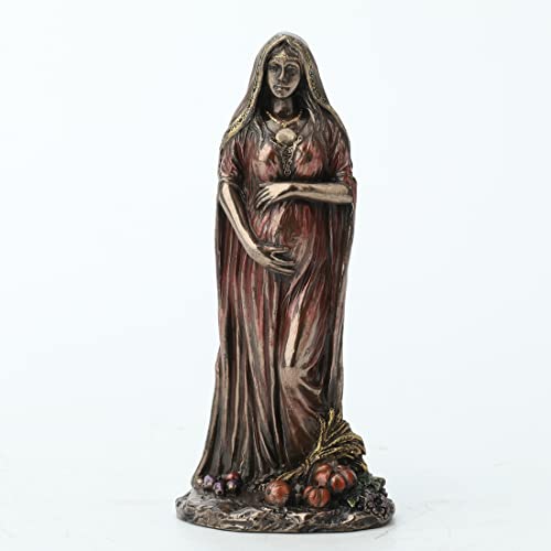 Figura de Diosa Madre en Resina con Acabado Bronce