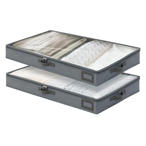 4-Inch Under Bed Storage Containers, Low Profile UnderBed Storage Organizer, Under Crib/Couch Storage Box for Seasonal Clothing, Sweaters, Shoes, Blankets, Wrapping Paper, Sheets & Toys 33