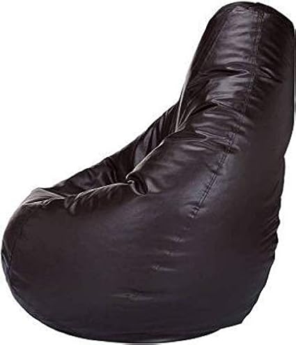 TRUE 2F (XXXL) Faux Leather Bean Bag Cover Without Beans (Black)
