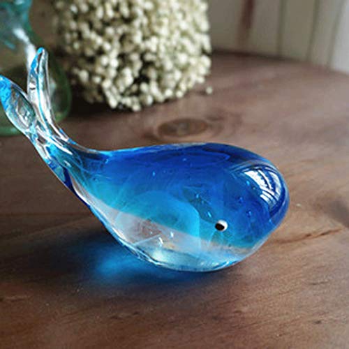 Zlbyb Sculpture Decoration - Whale Hand Blown Clear Glass Art Whale Figurine Glass Blown #TOP5