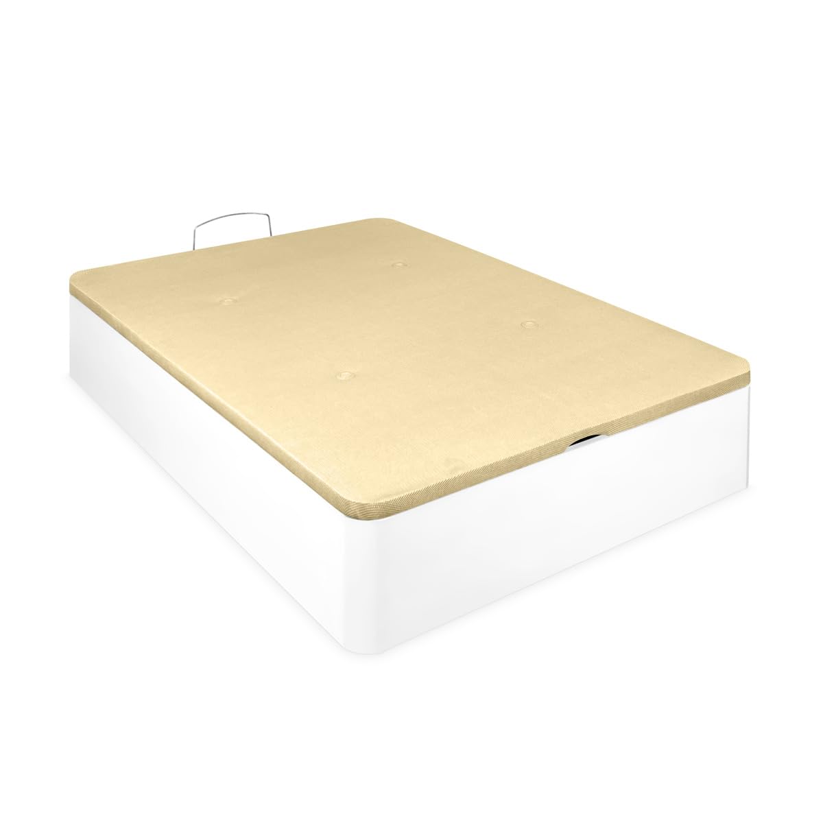 Somnia - Canapé Abatible Súper Reforzado Gran Capacidad con Tapa Transpirable, Esquinas Redondeadas, 135 x 190, Blanco