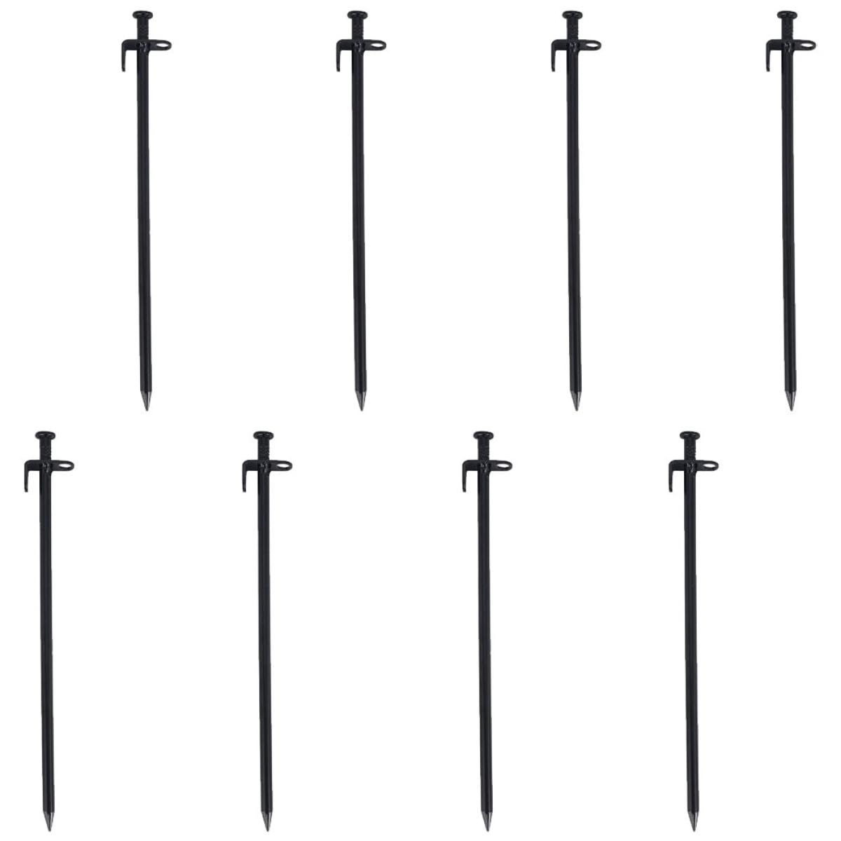 Picchetti per Tende da Campeggio Robusti e Portatili 8 Pezzi in Acciaio Inossidabile Design Tondo Testa e Foro, per Attività Outdoor e Escursionismo