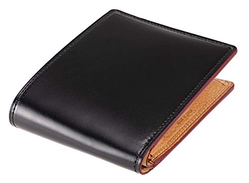 [キプリス] オイルシェル コードバン ＆ ヴァケッタレザー 二つ折り財布 小銭入れ付き 札入 二つ折り 財布 革 レザー レーデルオガワ 父の日 ギフト プレゼント 誕生日 彼氏 ブラック 5462