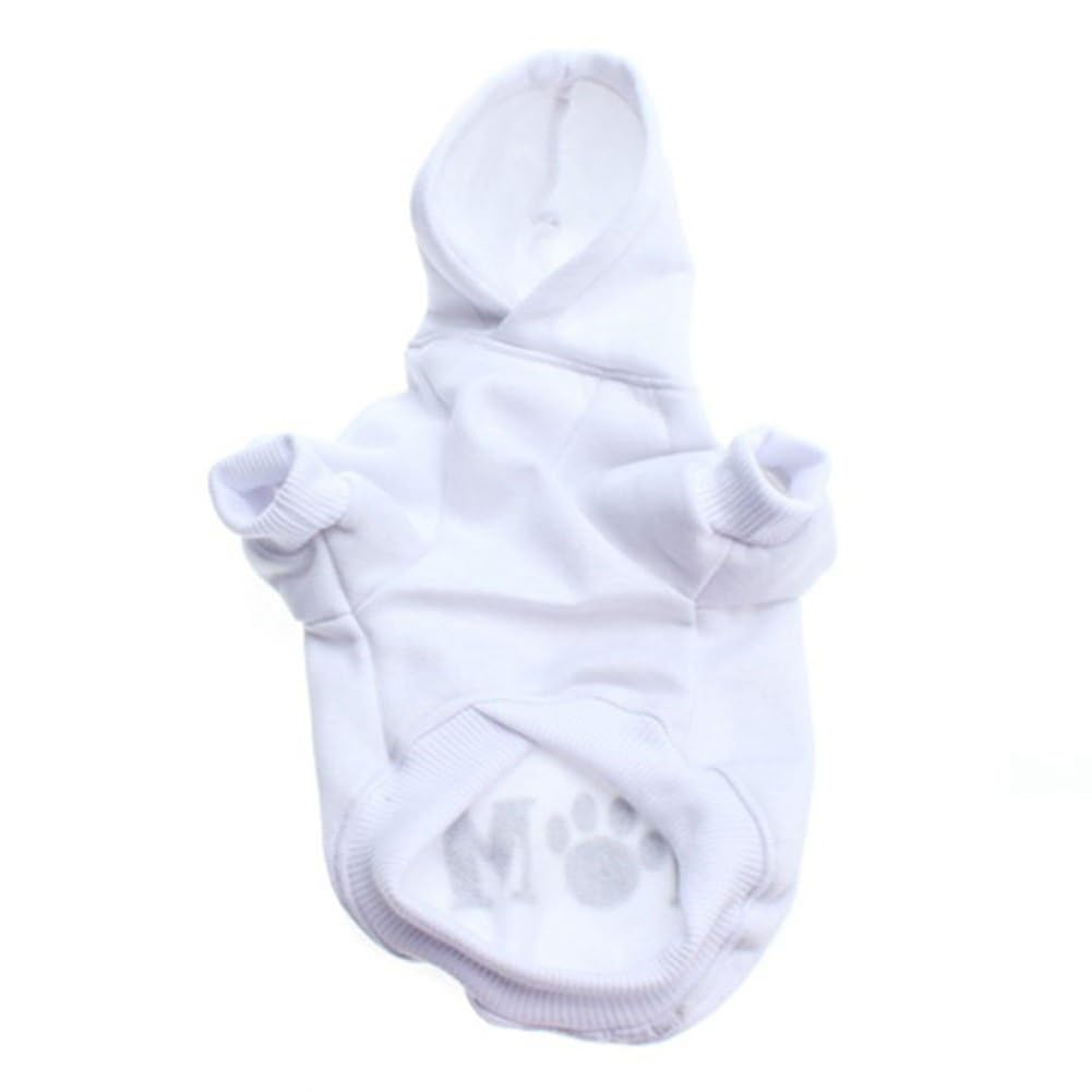 Izefia Dog Hoodie Clothes I Love My Mom Fleece Sweater Winter Sweat Shirt Warm Cotton Hoodies for Small Dogs Cat Mum White XS - Image 3