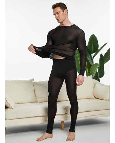 Viamulion Men's Pure Mulberry Silk Knitted Thermal Underwear Set4