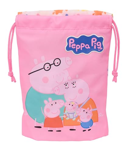 PEPPA PIG BABY PIG - Saquito Merienda Lunch Bag, Portatodo, Calidad y Máxima Resistencia, Porta Comida, Recreo, 20x25 cm