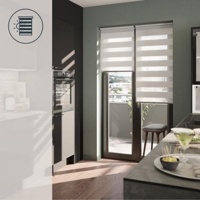 GoodHome Store Enrouleur Jour/Nuit sans perçage Keston Noir 80 x 180 cm