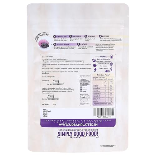 Image of Urban Platter Pitted California Prunes, 250g (Naturally Sweet | Rich in fibre & Antioxidants | Ready-to-Eat Dried Plums)
