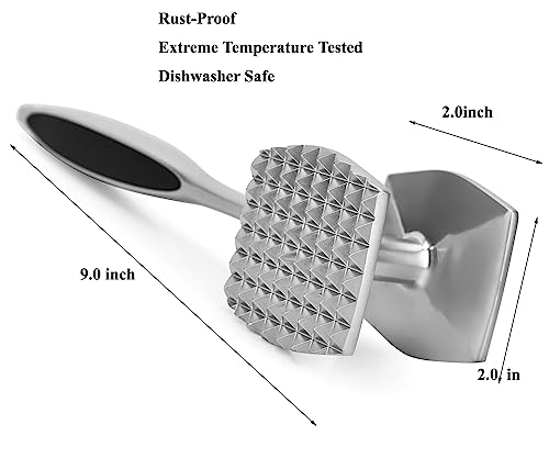 Image of Meat Tenderizer Meat Hammer Mallet Tool Pounder For Tenderizing Steak Beef And Poultry. With Rubber Comfort Grip Handle.Dishwasher Easy