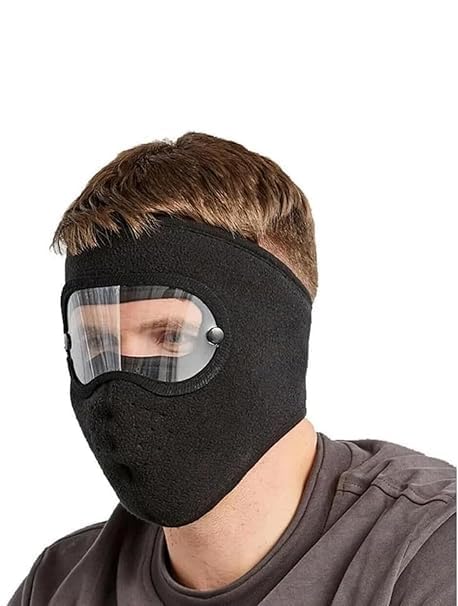 Winter Windproof Face Mask with Goggles – Full Face Balaclava Mask for Men & Women, Sun Protection, Dustproof & Coldproof Riding Mask for Bike Riders, Cycling, Skiing & Outdoor Sports-image-10