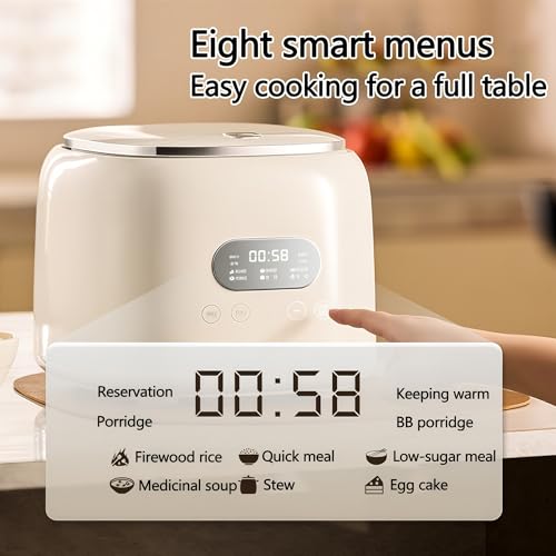 Cuociriso con pentola antiaderente, mantiene caldo 24 ore, timer di ritardo per riso integrale e porridge