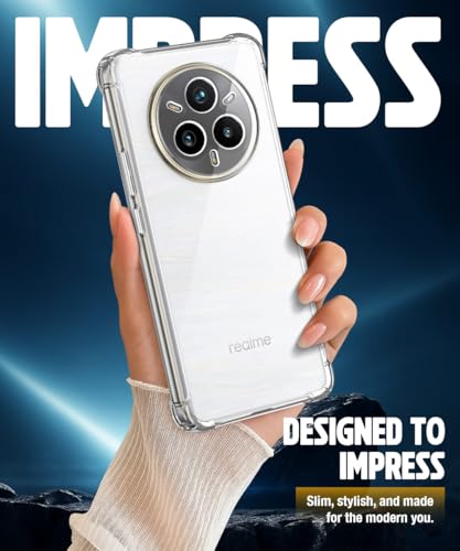 Image of WOW IMAGINE Clear Back Cover Case for Realme 14 Pro Plus 5G | Shockproof Soft TPU Case | Cushioned Edges for Ultimate Protection Back Cover Case - Transparent
