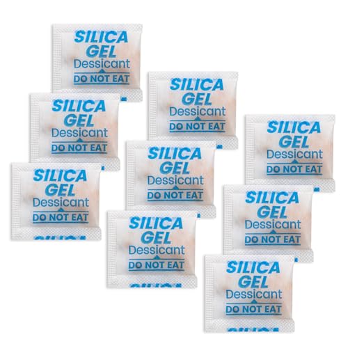 100PCS 1g Silica Gel Packets, Moisture Absorbers Desiccant Packs for Storage, Clothes, Shoes, Electronics, 3D Printer Filament, Jewelry, Spices, Safes, Tools