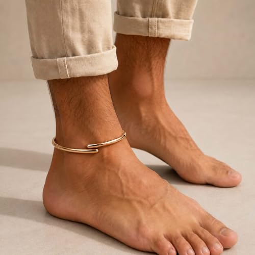 Image of SHINDE EXPORTS adjustable pure copper leg anklet bracelet kada for men and women indian jewelry
