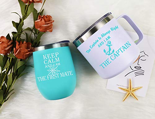 VeryMerryMakering The Captain Is Always Right and I Am The Captain, Keep Calm and I Am The First Mate, Captain and First Mate Gifts, Captain Tumbler Coffee Mug Cup, Boat Captain Gifts, Boating Gifts - Image 4