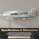 SNDOAS Under Cabinet Range Hood 30 inch,Stainless Steel Ducted/Ductless Range Hood with Touch/Gesture/Remote Control,700CFM & 3-Speed Kitchen Stove Vent Hood,Baffle Filters,3 Air Vents